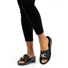 Papuci de piele Filippo DK3590 / 22 Bk negru 1