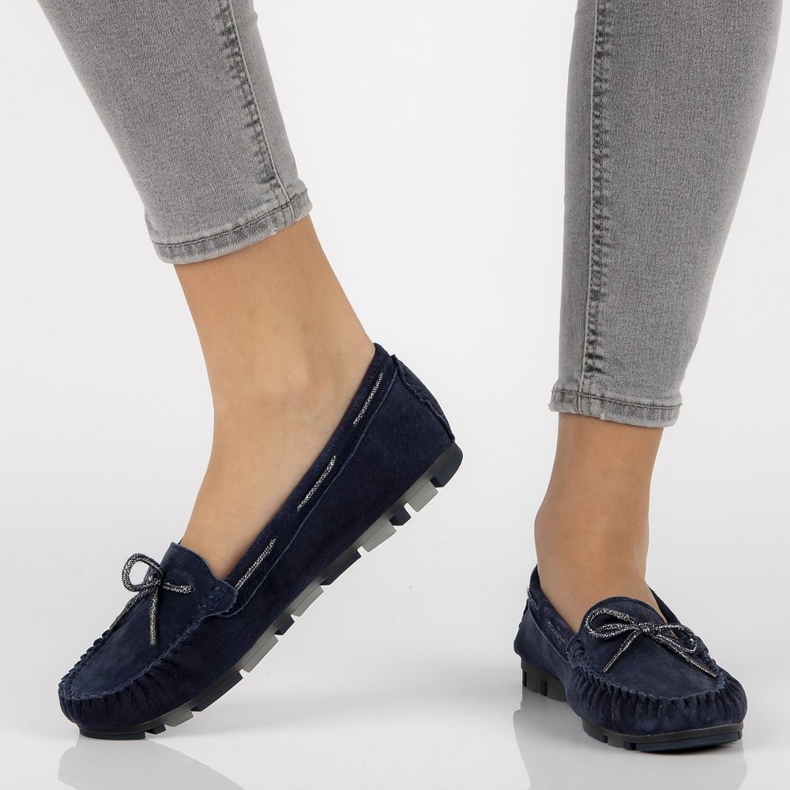 Mocasini din piele Filippo DP1203 / 20 Nv bleumarin albastru marin 1