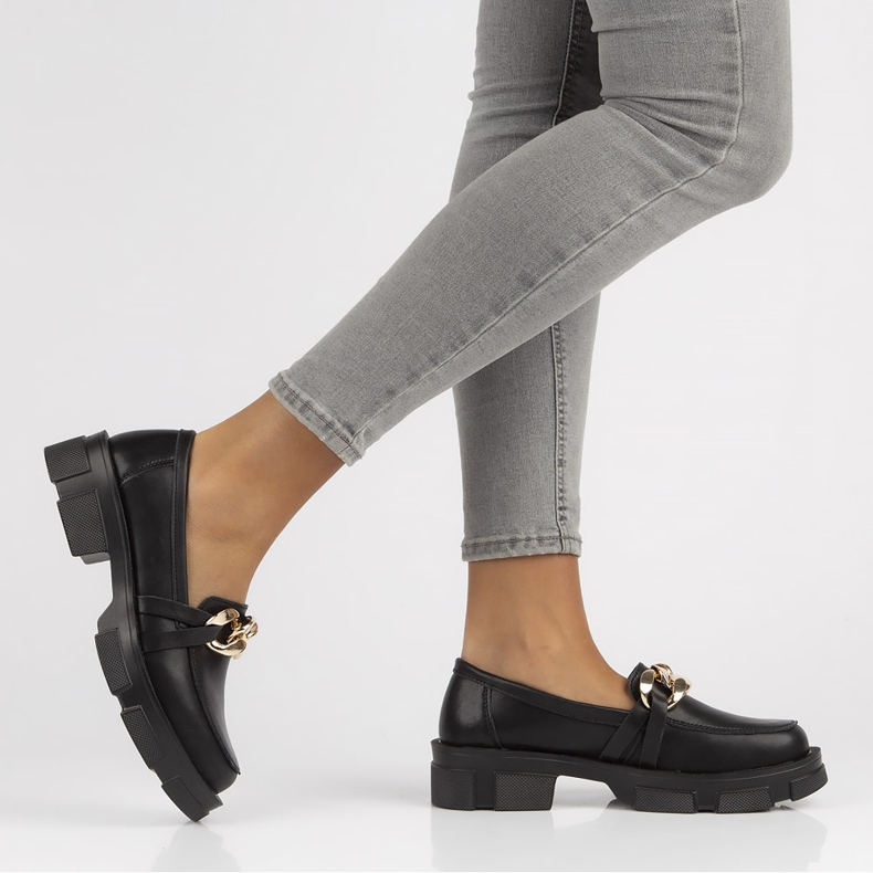 Pantofi din piele Filippo DP3221 / 22 Bk negru 2