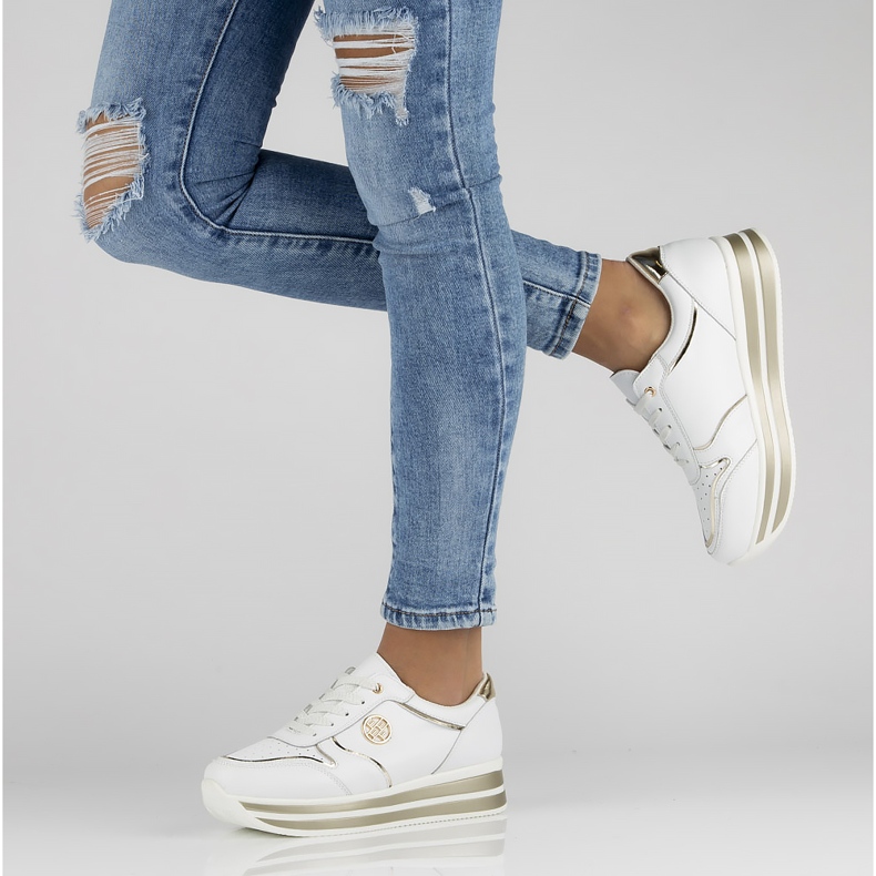 Tenisi din piele Filippo DP3682 / 22 Wh alb 1