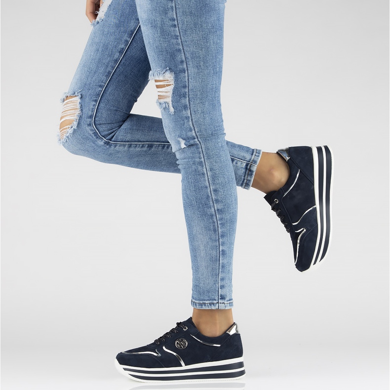 Tenisi din piele Filippo DP3682 / 22 Nv bleumarin albastru marin 2