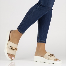 Papuci din piele Filippo DK3597 / 22 Be bej 1