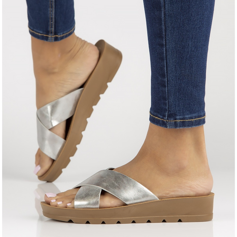 Filippo DK3611 / 22 Si papuci argintii 1