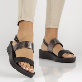 Sandale Filippo DS3612 / 22 Bk negre negru argint 5