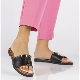 Filippo DK2103 / 22 Bk papuci negri negru de aur 1