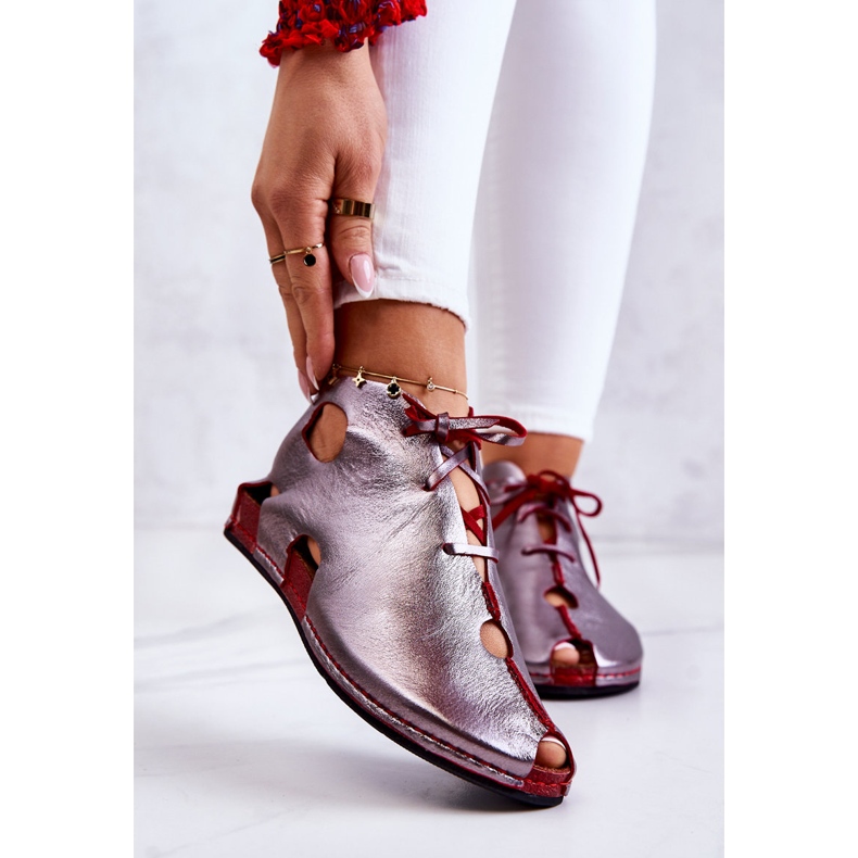 Cizme Maciejka din piele ușoară 03426-20 Argintiu-Roșu 1 Cizme Maciejka din piele ușoară 03426-20 Argintiu-Roșu 1