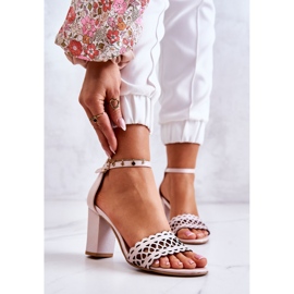 Lewski Shoes Sandale Piele Ajurata Lewski 2869 Roz Perlat bej 1