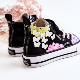 PA1 Pantofi pentru copii din material textil înalți imprimeu Black Dorry negru 2