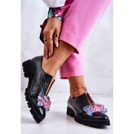 PA2 Pantofi Eleganti De Piele Cu Decorat Cindy Verde Inchis 2