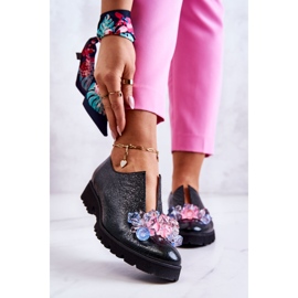 PA2 Pantofi Eleganti De Piele Cu Decorat Cindy Verde Inchis 1