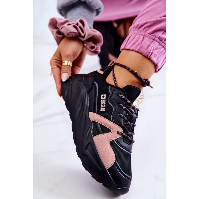 Adidasi dama Memory Foam Big Star JJ274599 Negru-Roz 2