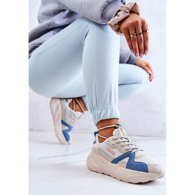 Adidasi dama Memory Foam Big Star JJ274600 Bej-Albastru 2