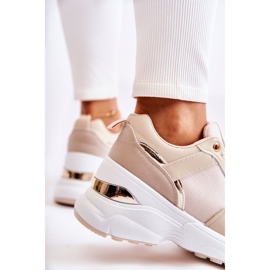 PG1 Pantofi sport bej Activity Shiny Wedge de damă de aur 2
