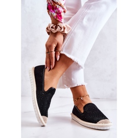 PG1 Espadrile De Pânză De Damă Cu Zirconiu Cubic Negru Deimos 2