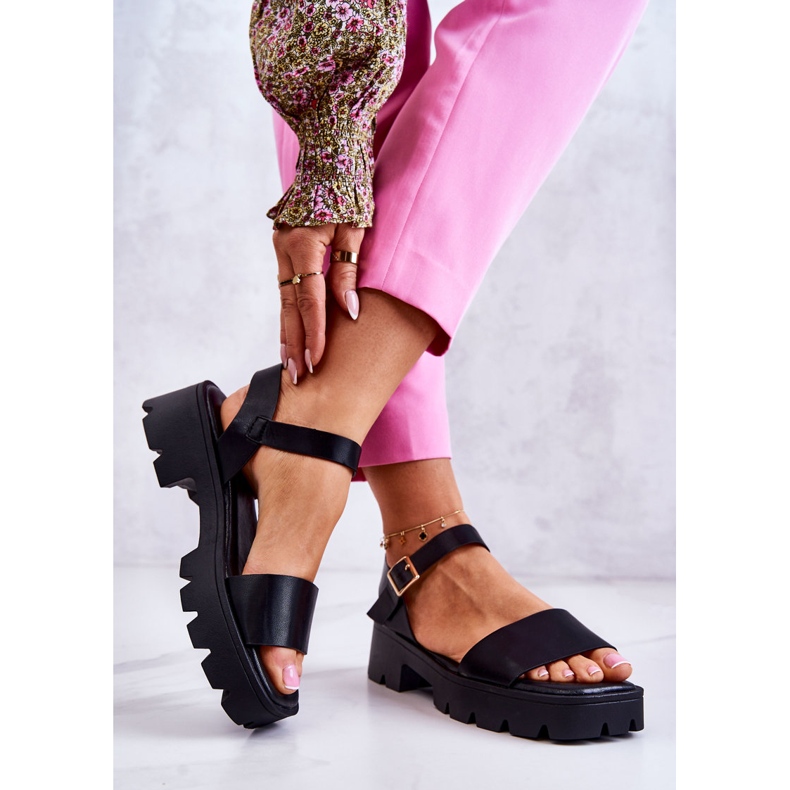 PS1 Sandale Piele Pe Toc Negru Sovie 2