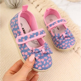 Pantofi pentru fete American Club Blue Ballerinas 1