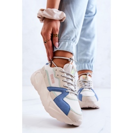 Adidasi dama Memory Foam Big Star JJ274600 Bej-Albastru 3