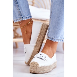 FB2 Espadrile clasice pe platforma albă Julianne 2