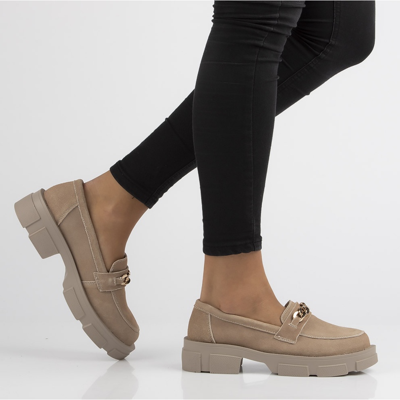 Pantofi din piele Filippo DP3221 / 21 Be beige bej 1