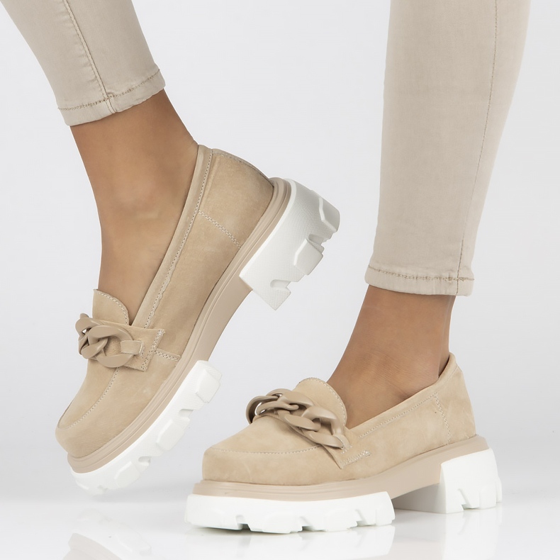 Pantofi din piele Filippo DP3718 / 22 Be beige bej 1