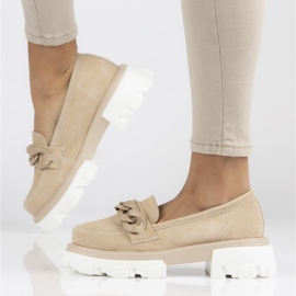 Pantofi din piele Filippo DP3718 / 22 Be beige bej 2