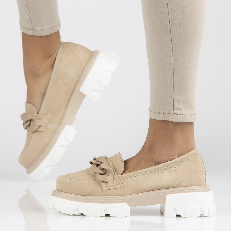 Pantofi din piele Filippo DP3718 / 22 Be beige bej 2