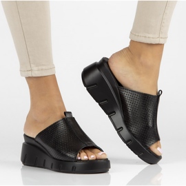 Papuci din piele Filippo DK3594 / 22 Bk negru 1