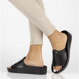 Papuci din piele Filippo DK2059 / 22 Bk negru 2