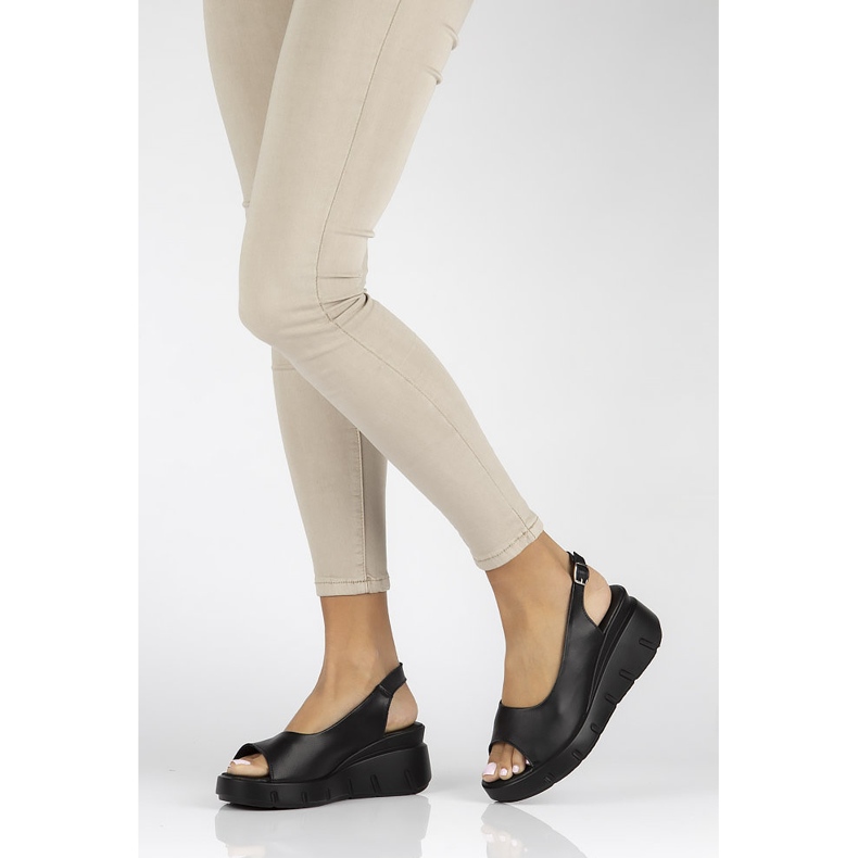 Sandale din piele Filippo DS3595 / 22 Bk negru 1