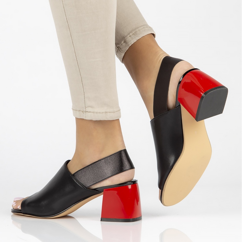 Sandale din piele Filippo DS3729 / 22 Bk negru 1