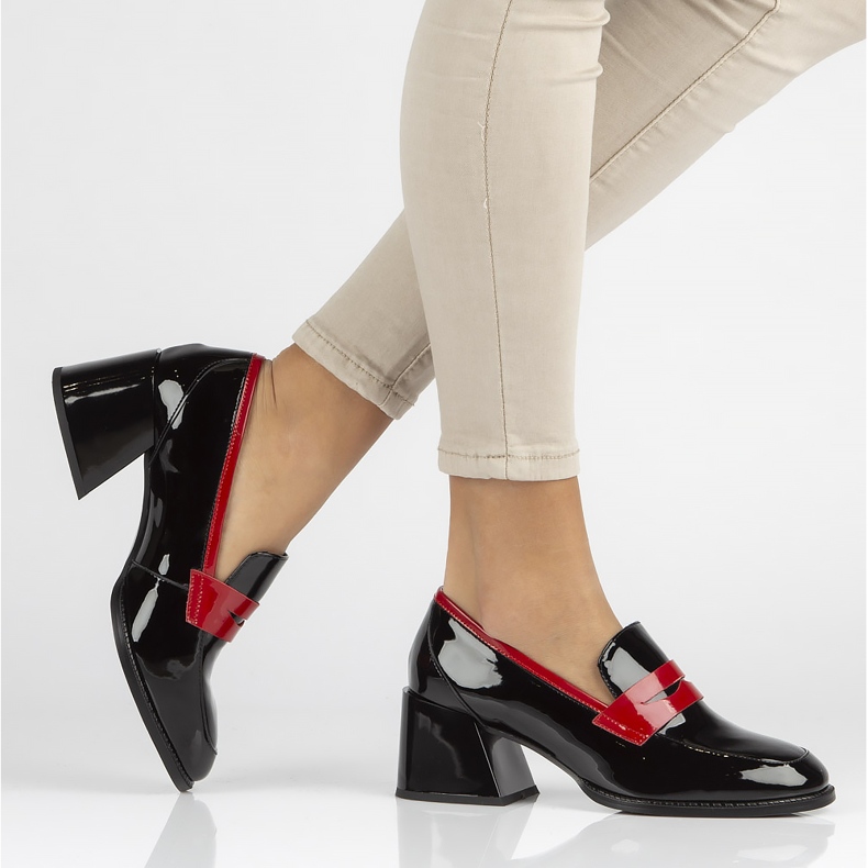 Pompi Piele Filippo DP3727 / 22 Bk negru roșu 1