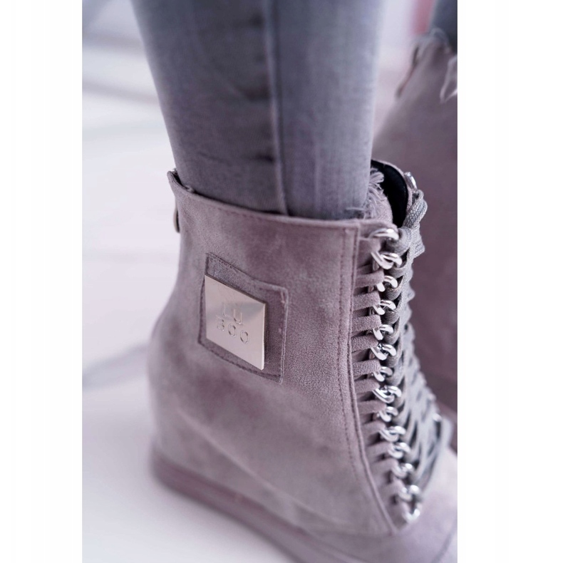 Adidași de Damă Lu Boo Cu Lanțuri Antilopă Gri Monica 3