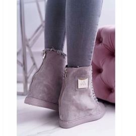 Adidași de Damă Lu Boo Cu Lanțuri Antilopă Gri Monica 4