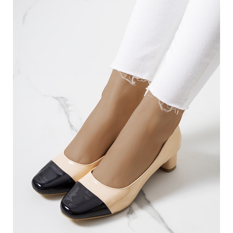 Pompe de damă Dikra bej negru 1