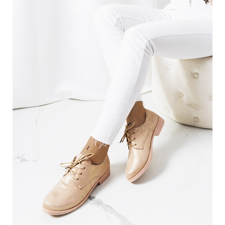 Pantofi de damă aurii Kroes roz 1