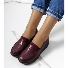 Mocasini ziggy maro pe toc tip pană roșu multicolor 1