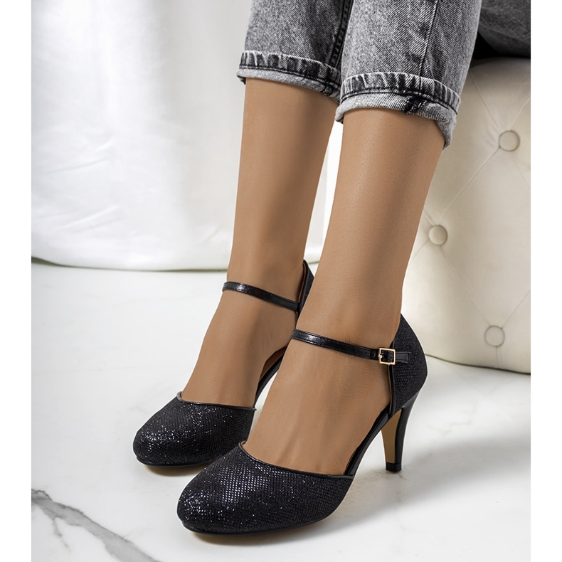 Pompe negri strălucitoare Rosetown negru 1