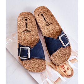 Papuci De Dama La Moda Cu Catarama Inblu CP000031 Bleumarin albastru marin 1