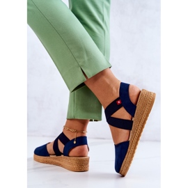 Espadrile din piele intoarsa dama Big Star JJ276037 Bleumarin albastru 1