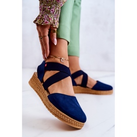 Espadrile din piele intoarsa dama Big Star JJ276037 Bleumarin albastru 2