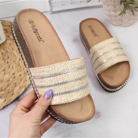 Papuci cu platforma bej W S. Barski 1