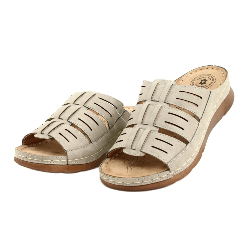 Evento Flip-flops pentru femei cu openwork Eveto 22SD98-4536 Grey Model gri 3