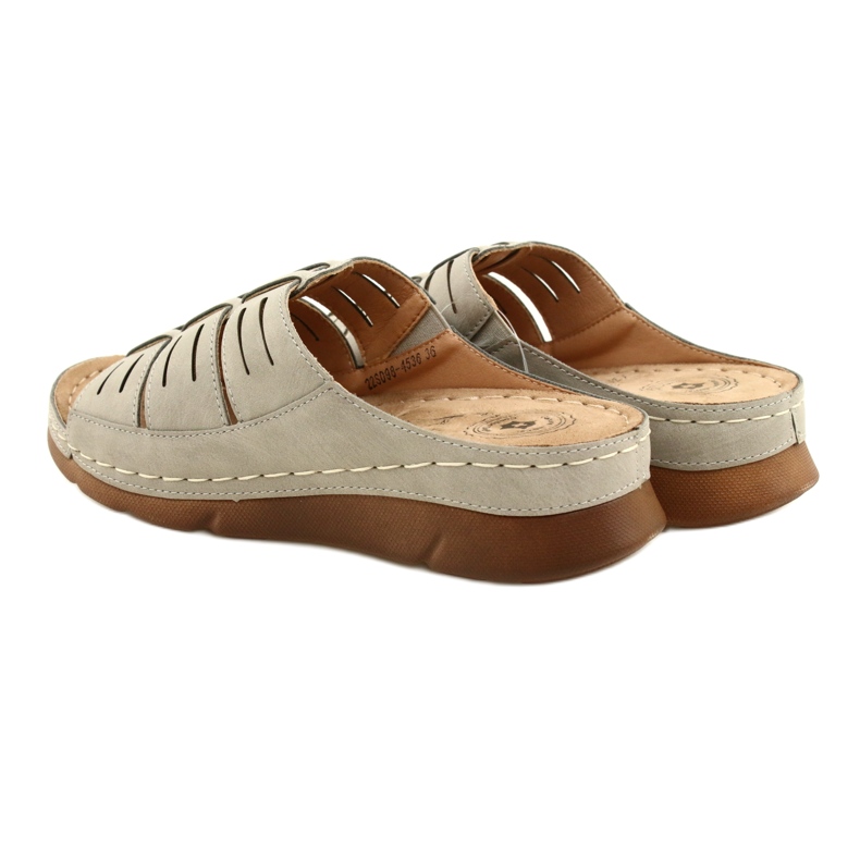 Evento Flip-flops pentru femei cu openwork Eveto 22SD98-4536 Grey Model gri 6