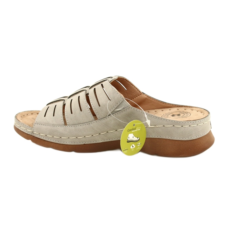 Evento Flip-flops pentru femei cu openwork Eveto 22SD98-4536 Grey Model gri 2