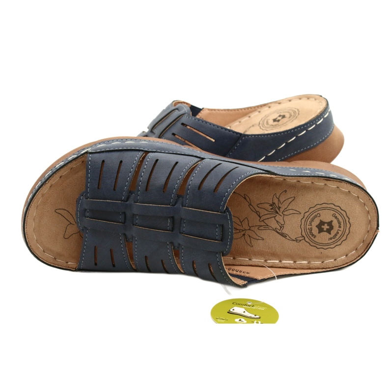 Evento Flip-Flops pentru femei cu un EVEO OpenWork 22SD98-4536 Navy Blue Model albastru 4