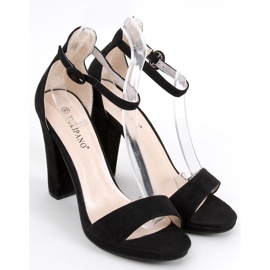 Ficaria Sandale negre cu toc negru 1