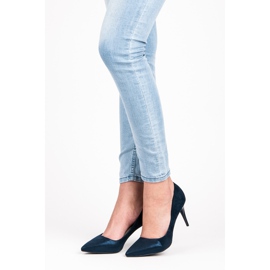 Qinba Tocuri inalte din piele intoarsa albastru marin multicolor 1