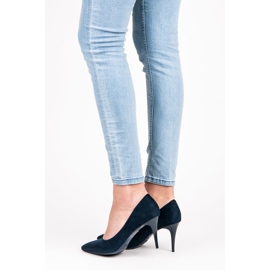 Qinba Tocuri inalte din piele intoarsa albastru marin multicolor 2