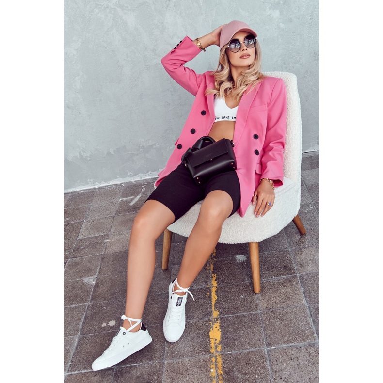 Tenisi din piele Big Star JJ274211 alb și negru 1