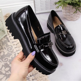 Pantofi lacuiti negri W S.Barski negru 1